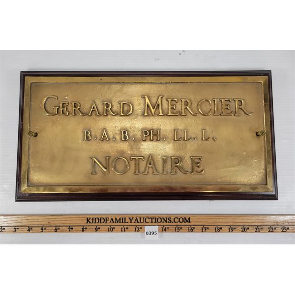 GERARD MERCIER NOTAIRE NAME PLAQUE