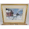 Image 1 : SNOWY LOCOMOTIVE SCENE BY S. BERNE - FRAMED WATERCOLOUR