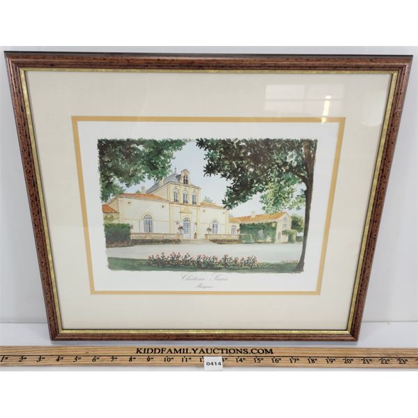 "CHATEAU LIRAN(?)" BY YAN DE SIBER - FRAMED PRINT 