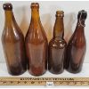 Image 2 : LOT OF 4 - EMBOSSED AMBER BLOB TOP BREWERY BOTTLES - INCL FLOWER CITY & REINHARDT, ETC.