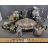Image 2 : LOT OF 10 - ETCHED SERVING WARE - INCL PEWTER 