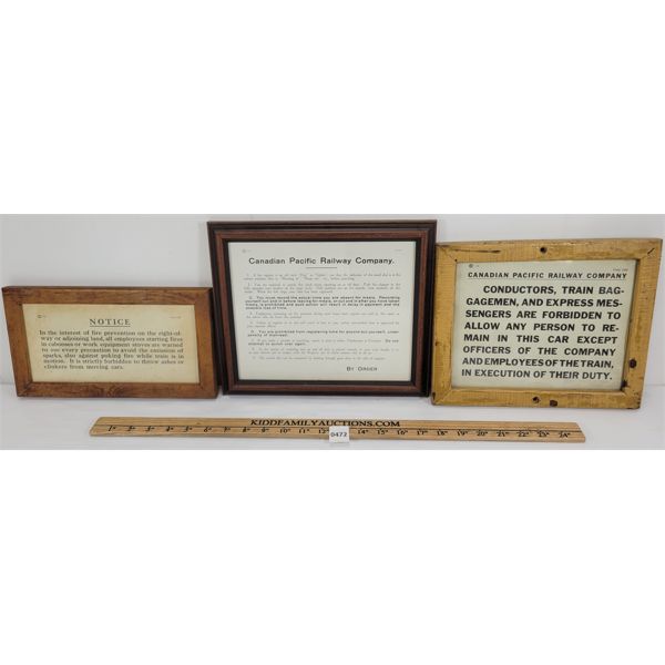 LOT OF 3 - RAILWAY PUBLIC NOTICE SIGNS 