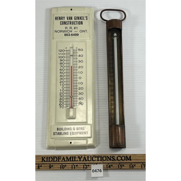LOT OF 2 - TYCOS & HENRY VAN GINKEL'S CONSTRUCTION THERMOMETERS
