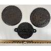 Image 1 : LOT OF 3 - CAST IRON INSPECTION COVER & BRITISH RAIL LUGGAGE WAGON PLAQUE, ETC.