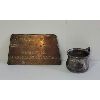 Image 1 : LOT OF 2 - 1925 CPR PICNIC CUP & MOLLENBERG & BETZ BRASS PLAQUE