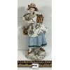 Image 1 : SITZENDORF (?) WOMAN W/ BIRD CAGES PORCELAIN FIGURINE