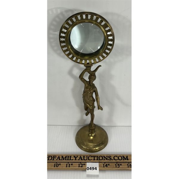 ORNATE BRASS MAGNIFYING GLASS