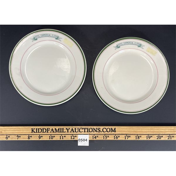 LOT OF 2 - JOHN MADDOCK & SONS HOTEL COMMERCIAL PLATES