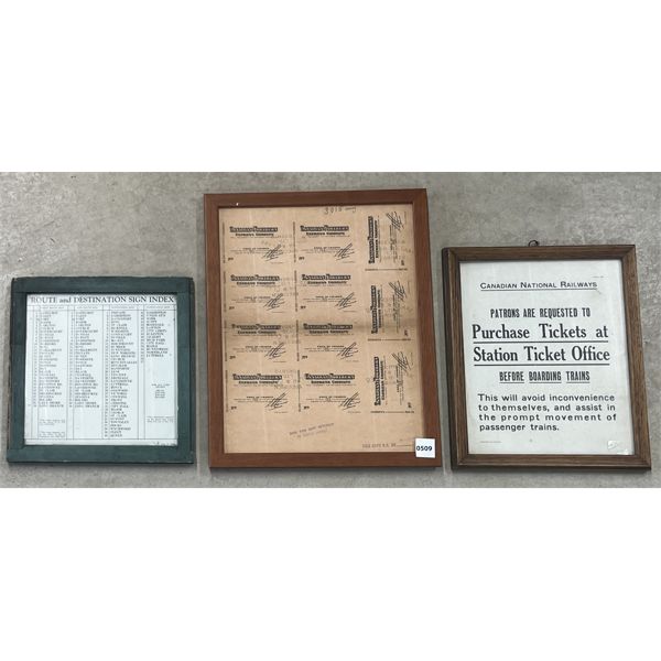 LOT OF 3 - FRAMED RAILWAY NOTICES - 1914 & 1939