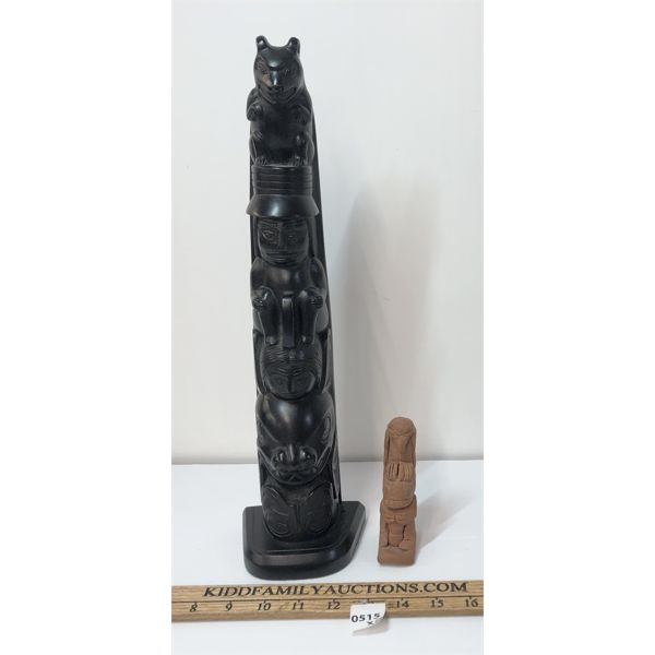 LOT OF 2 - CARVED TOTEMS 