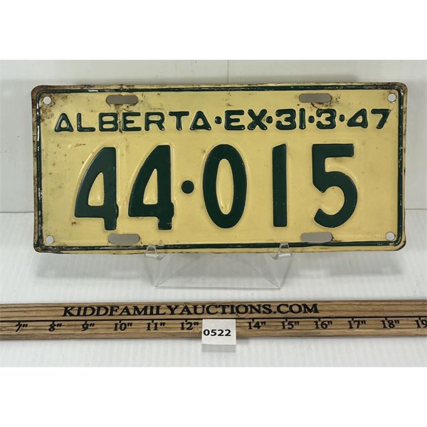 1947 ALBERTA LICENSE PLATE