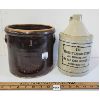 Image 1 : LOT OF 2 - E. L. FARRAR 1GAL OPEN TOP CROCK & BREWERY STONEWARE JUG