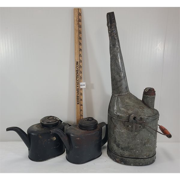 LOT OF 3 - CNR OIL CANS