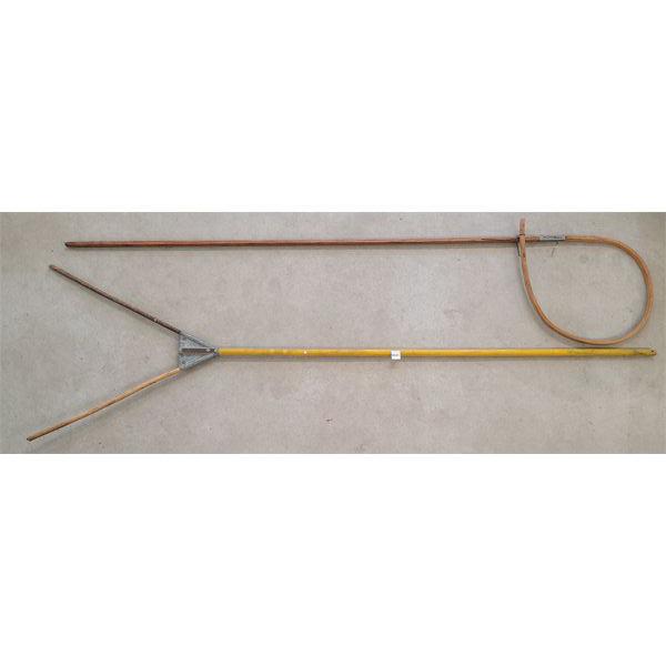 LOT OF 2 - RAILROAD MAIL BAG CATCHERS