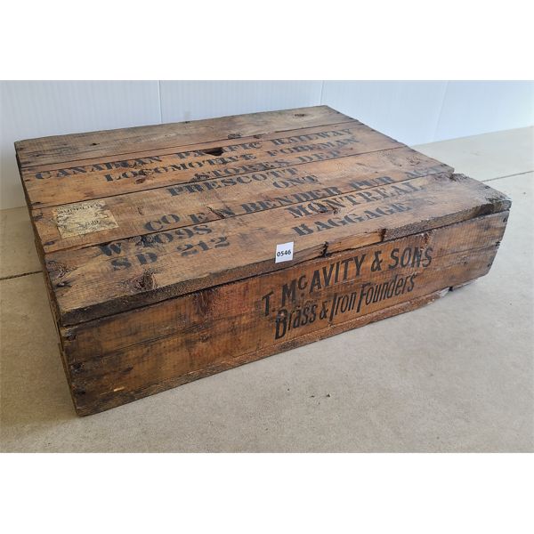 CPR T. MCAVITY & SONS BRASS & IRON FOUNDERS SUPPLY BOX