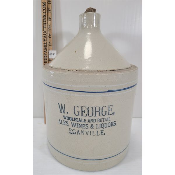 W. GEORGE ALES, WINES & LIQUORS JUG - EGANVILLE