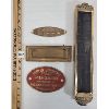Image 1 : LOT OF 4 - BRASS MAIL SLOT, PLATES & STEAM GAUGE - INCL TAYLOR INSTRUMENTS & INGLIS SUPREME BOILER