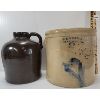 644  LOT OF 2  FINGER JUG and 2 GAL OPEN TOP CROCK W.E. WELDING