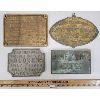 Image 1 : LOT OF 4 - BRASS & CAST IRON NAME PLATES