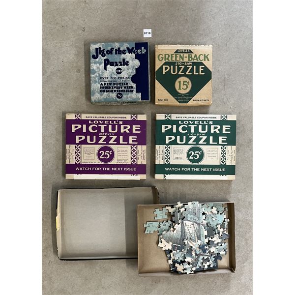 LOT OF 5 - ANTIQUE JIGSAW PICTURE PUZZLES