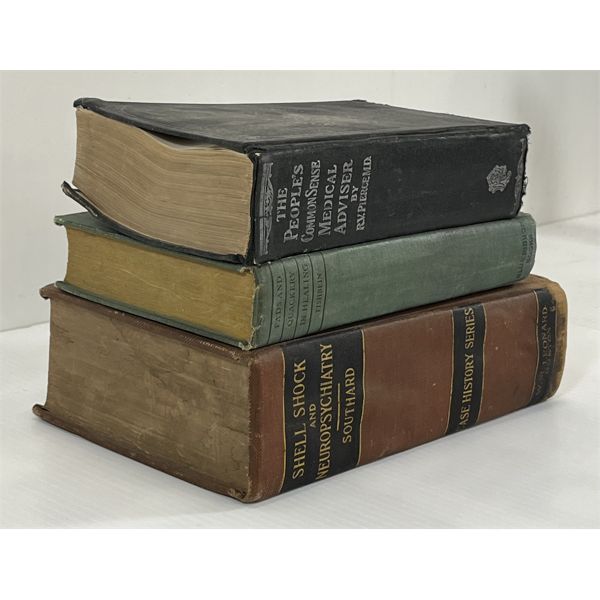 LOT OF 3 - 1919 SHELL SHOCK & NEUROPATHY, 1932 FADS & QUACKERY IN HEALING