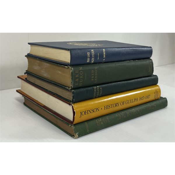 LOT OF 5 - LOCAL HISTORY BOOKS - INCL 1932 HISTORIC NIAGARA FALLS, COBOURG, LAKE HURON