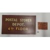 Image 1 : LOT OF 2 - POSTAL STORE SIGN & COPPER PLATED NAME PLATE