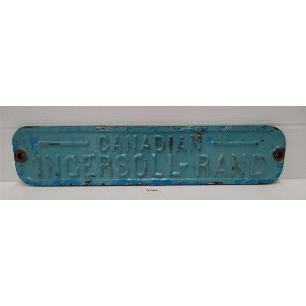 CAST IRON CANADIAN INGERSOLL-RAND SIGN