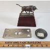Image 2 : LOT OF 3 - SIGGY PUCHTA BULL STATUE - EMBOSSED METAL PCS 