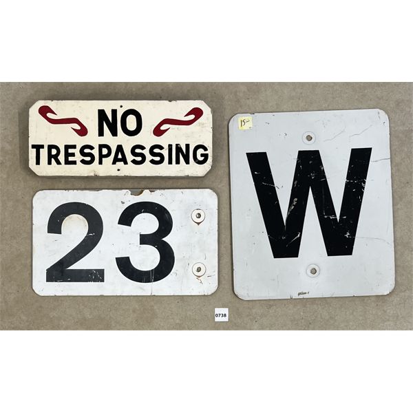 LOT OF 3 - RAILWAY SIGNS 