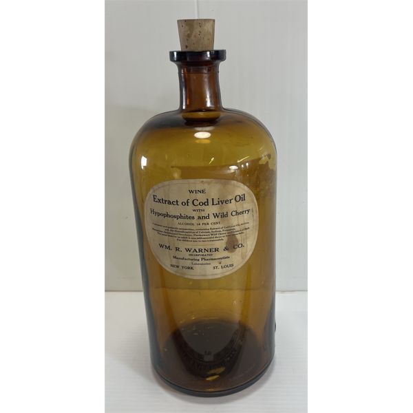 WM. R WARNER & CO EXTRACT OF COD LIVER BOTTLE