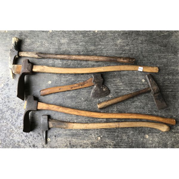 LOT OF 6 - RAILWAY PICK AXES & TOOLS - INCL CNR & CPR