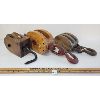 Image 2 : LOT OF 3 - WOODEN PULLEYS 
