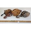 Image 3 : LOT OF 3 - WOODEN PULLEYS 