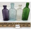 Image 2 : LOT OF 4 - EMBOSSED APOTHECARY BOTTLES - INCL GARGLING & ECLECTRIC OIL, ETC
