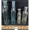 Image 2 : LOT OF 4 - EMBOSSED APOTHECARY BOTTLES - INCL BLOOD PURIFIER & PSYCHINE, ETC.