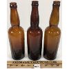Image 4 : LOT OF 3 - O'KEEFE EMBOSSED AMBER BLOB TOP BOTTLES