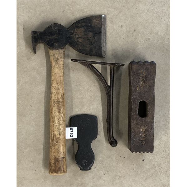 LOT OF 4 - COAT HOOK - HATCHET HEAD - NYCRR HATCHET, ETC.