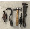 Image 3 : LOT OF 5 - CPR MONKEY WRENCH - LOG HOOK - PNEUMATIC (?) CUTTER, ETC