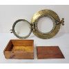 Image 3 : LOT OF 2 - BRASS PORTHOLE COVER & SALT BONELESS CODFISH BOX