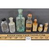 Image 1 : LOT OF 7 - MISC EMBOSSED APOTHECARY BOTTLES - INCL HEPATICA & BELLADONNA LEAVES EXTRACT, ETC.
