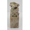 Image 7 : CARVED STONE SEAL STAMP W/ PORCELAIN DRAGON INK POT