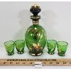 Image 1 : LOT OF 5 - MCM RETRO EMERALD GREEN GLASS DECANTER SET