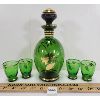 Image 2 : LOT OF 5 - MCM RETRO EMERALD GREEN GLASS DECANTER SET