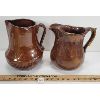 Image 3 : LOT OF 2 - EARTHENWARE PITCHERS W/ ROCKINGHAM STYLE GLAZE