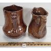Image 4 : LOT OF 2 - EARTHENWARE PITCHERS W/ ROCKINGHAM STYLE GLAZE