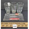 Image 1 : LOT OF 6 - PHARMACY MEASURING GLASSES - GLASS TOOTHBRUSH TUBES