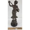 Image 1 : BRONZE WOMAN PLAYING STRING INSTRUMENT SCULPTURE