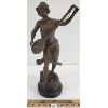 Image 2 : BRONZE WOMAN PLAYING STRING INSTRUMENT SCULPTURE