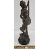 Image 4 : BRONZE WOMAN PLAYING STRING INSTRUMENT SCULPTURE